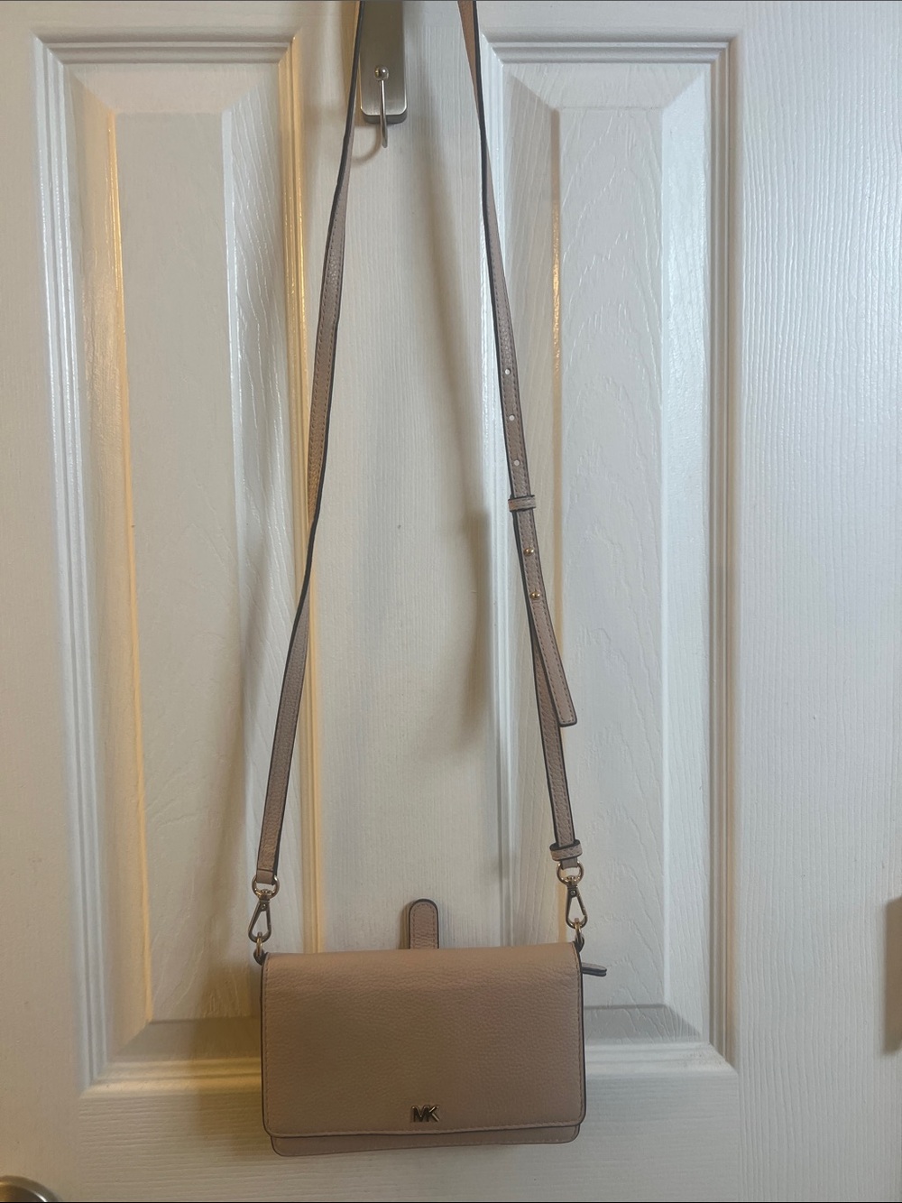 Michael Kors Light Pink Pebbled Leather Crossbody Bag